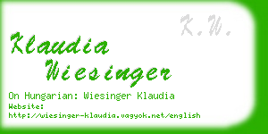 klaudia wiesinger business card